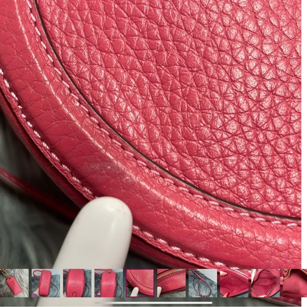 Coach Pink Leather Crossbody Bag with Embossed Design - Picture 7 of 14